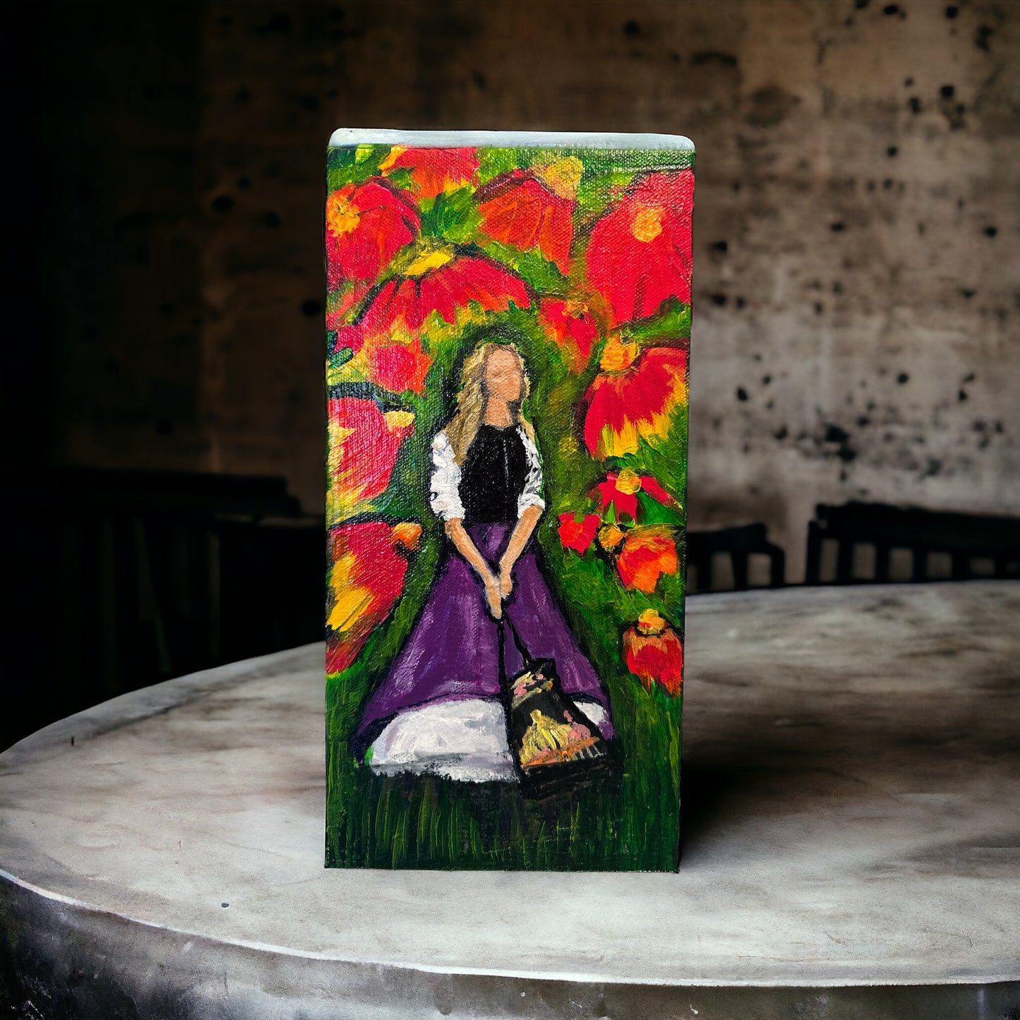 Contemplative Carrie Bradshaw. Acrylic on canvas. 90’s icon art